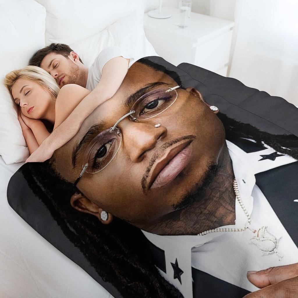 Threejaq King of R & B American Tour Throw Blanket Multi Purpose Soft Warm Blanket for Home Travel
