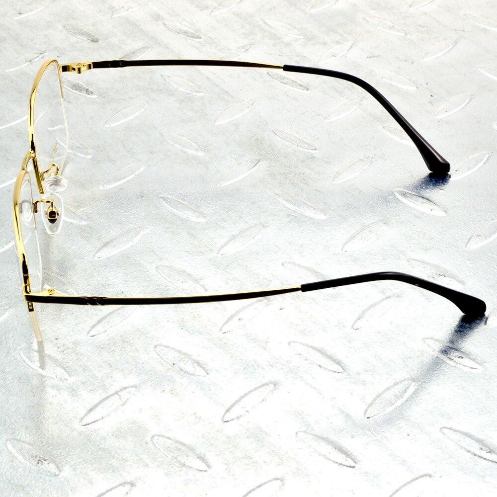 Gold Rechteck Titan Legierung Halbrand Leichte Allergie Frei Männer Optische Gläser Rahmen Brillen Eyeframe Brillen