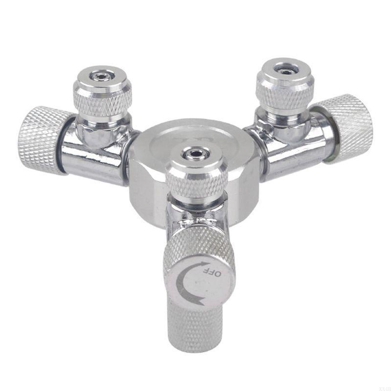 

KX4B Алюмінієвий сплав Акваріумний багатошляховий CO2 розподільник Розгалужувач Голка для клапана Для клапана Лічильник бульбашок Для соленоїда