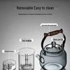 Transparent Black 1000ml High Borosilicate Glass Teapot with Starry Sky Top Bead and Integrated Lifting Handle
