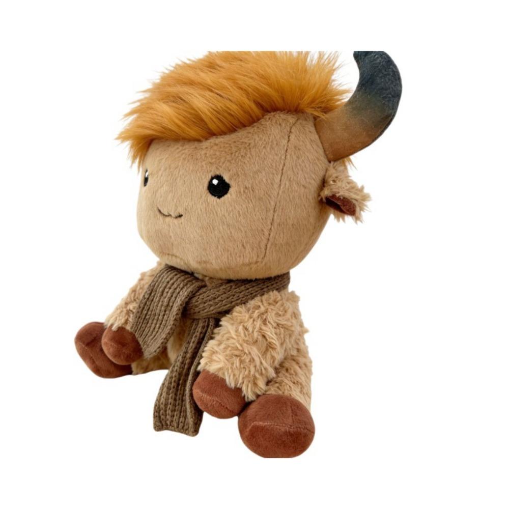 

Knitted Scarf Scottish Highland Cow Plush Soft Stuffed Cow Stuffed Animal Home Decor 26cm