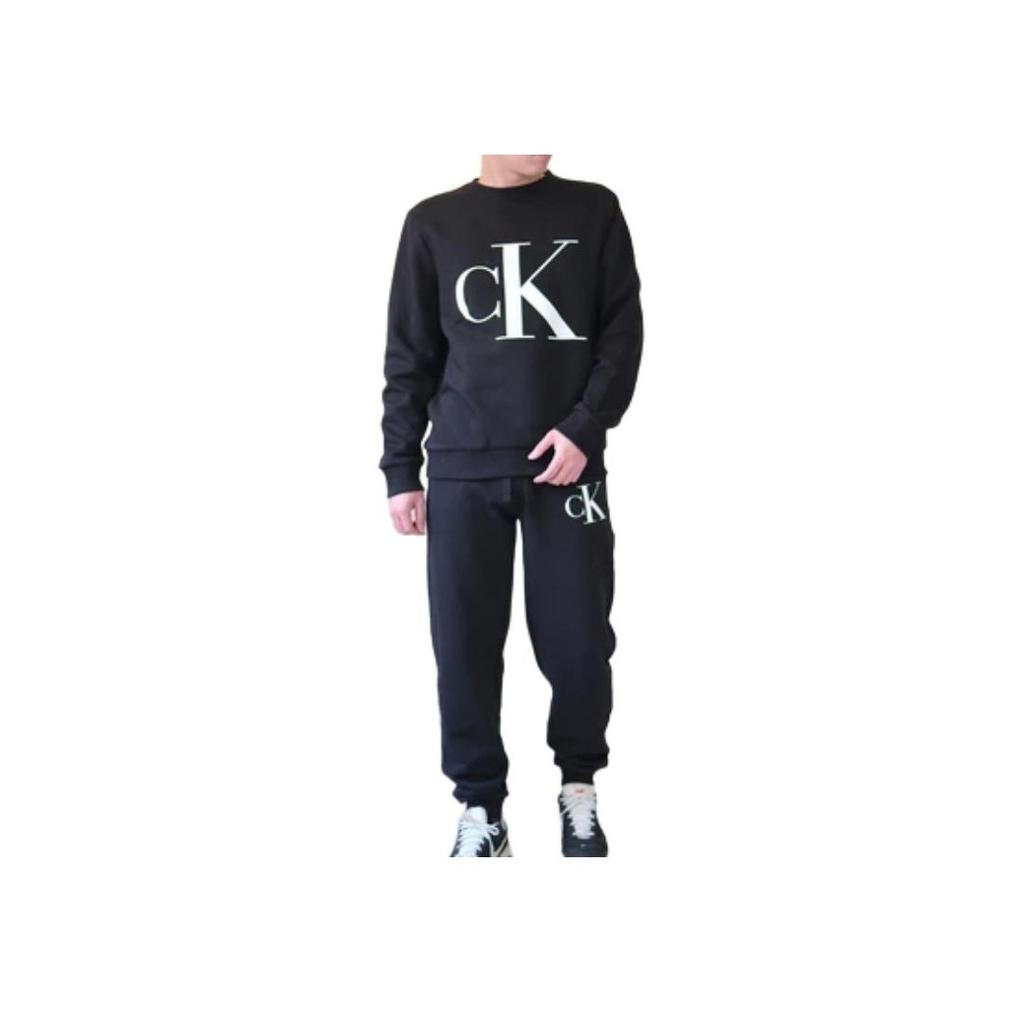 Calvin Klein Ss23 Letter Logo Round Neck Long Sleeve Sweatshirt Men Sweatshirt Black 40JM937-001