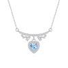 S925 sterling silver necklace women's natural peridot love pendant amethyst citrine light luxury high-end collarbone chain elegant women's jewelry