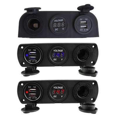 12-24V Car Dual USB Cigarette Lighter Socket 3.1A Boat Car Motorbike Tractor Charger Adapter Digital Voltmeter Universal