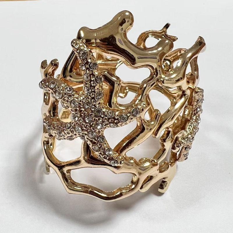 Mehrzweck-Armband mit unregelmäßiger Korallenfeder, stabiler Armreif aus Legierung, verstellbar, Modeschmuck-Accessoire für Frauen