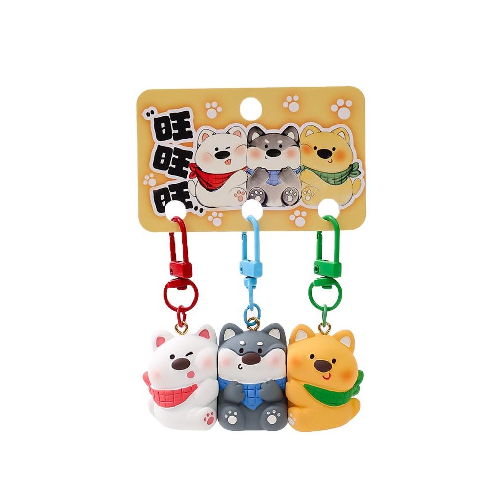 Set van 3 Stuks Hars Magnetische Drukknop Sleutelhanger Cartoon Sleutelhanger Sets Draagbare Dierlijke Sleutelhanger Cadeaus