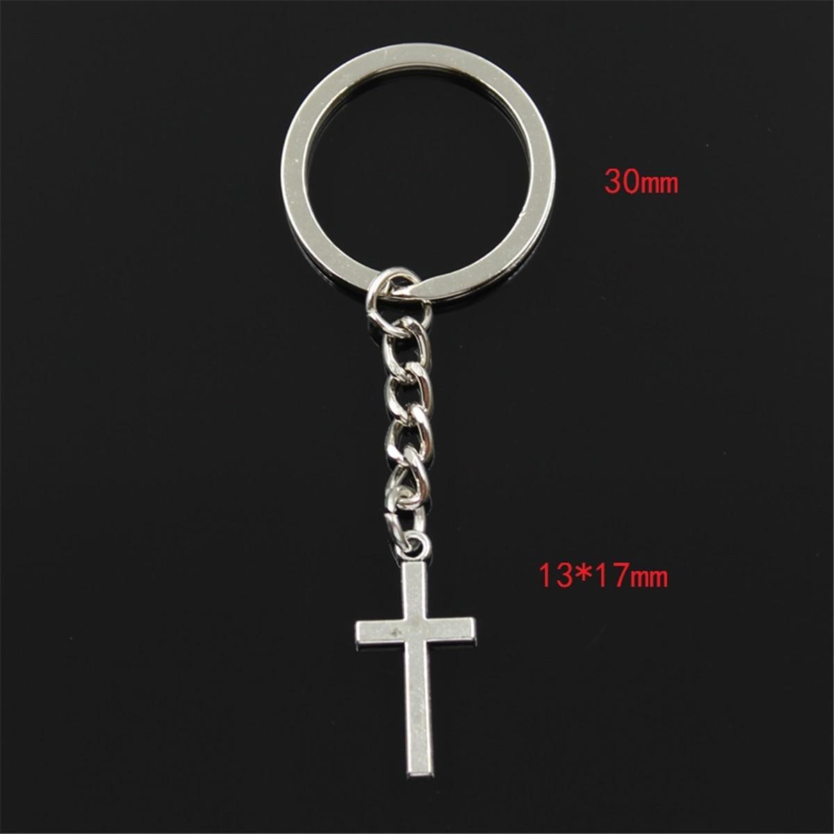 

Модный двусторонний крест 13x27 мм кулон 30 мм брелок для ключей металлическая цепочка для мужчин автомобильный подарок сувенирный брелок