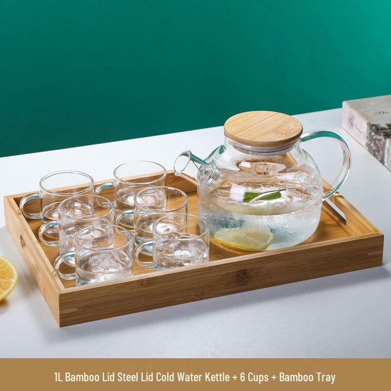 Heat-Resistant Borosilicate Glass Water Kettle Set for Tea and Cold Beverages