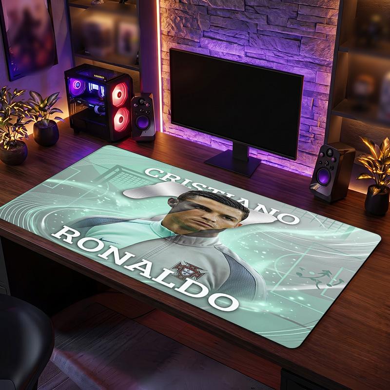 Tappetino Mouse Scudo Cristiano Ronaldo, Tappetino da Scrivania Esteso Antiscivolo in Gomma per Gaming Ufficio Laptop Regalo per Fan