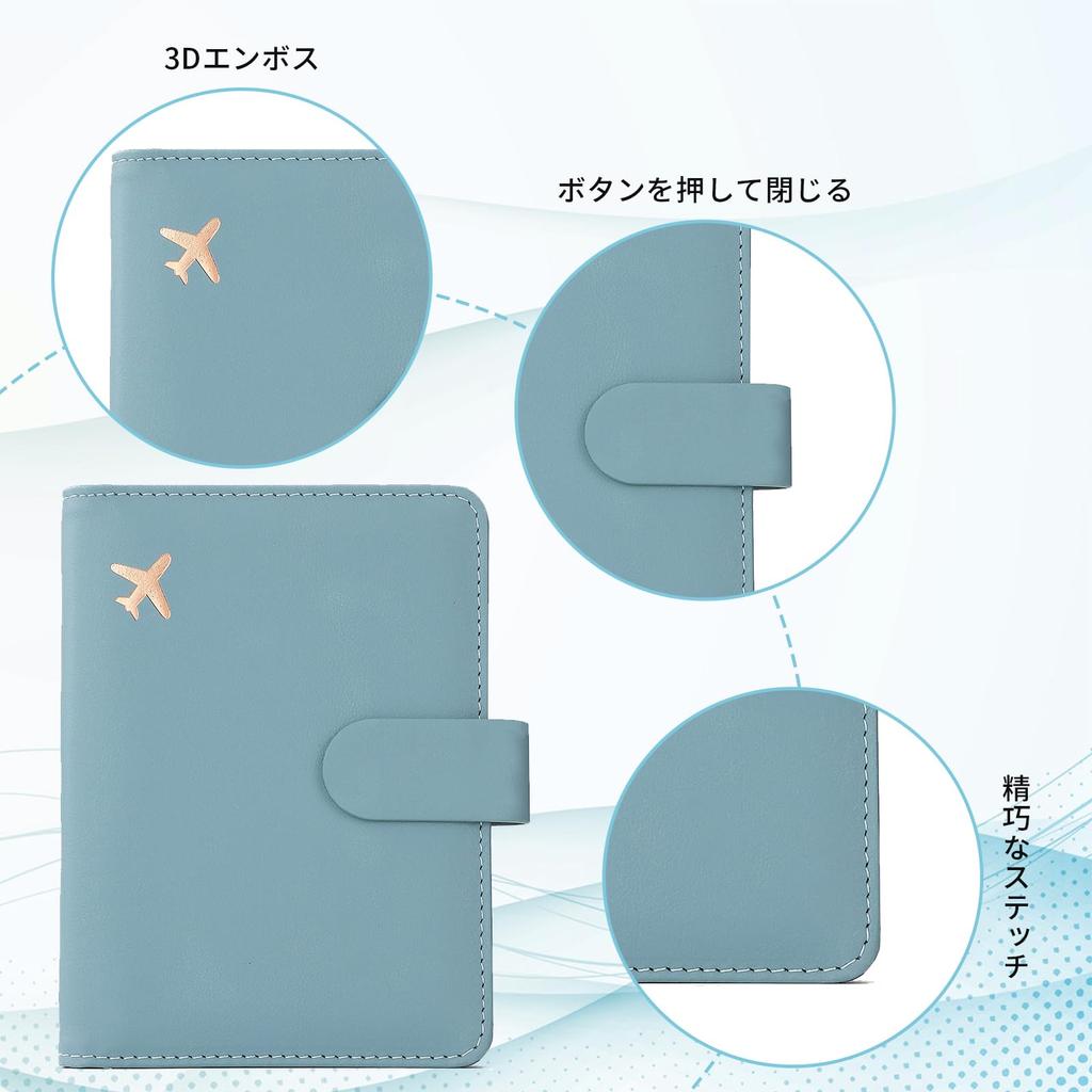 Coollooda Passport Passport Passport Electromagnetic Wave Security Storage RFID Holds 2 SIM PU Coin Slim Large Domestic and International Travel