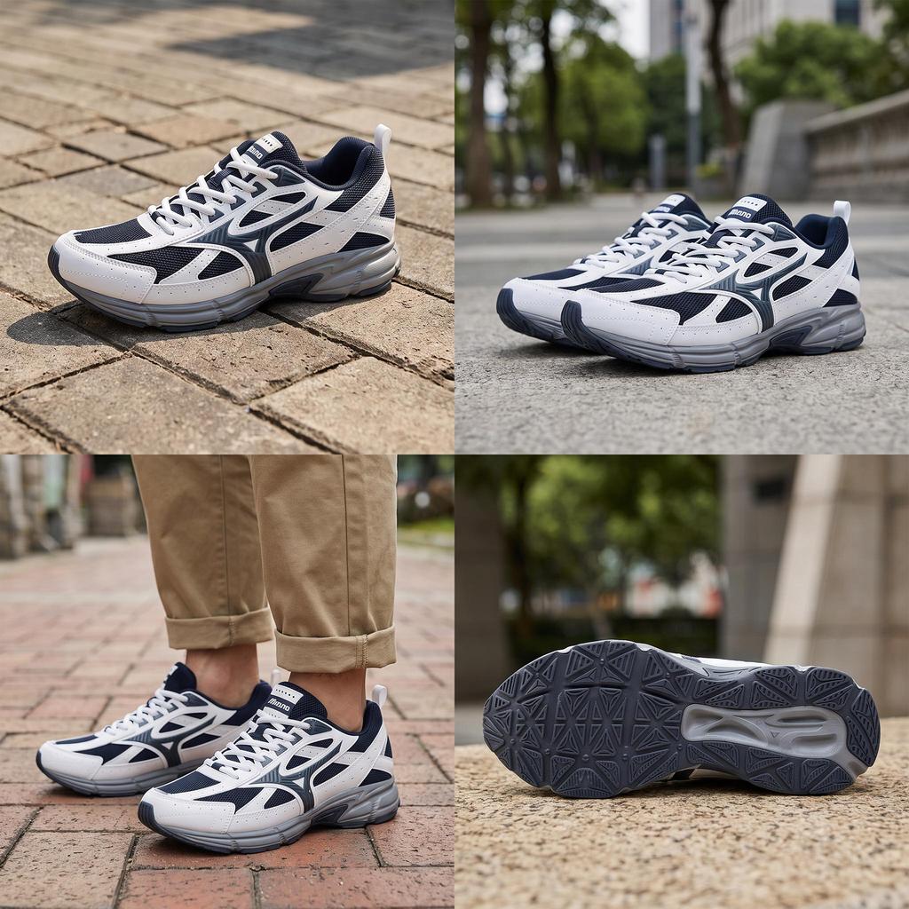 Mizuno Speed Retro Thick Sole Fabric Synthetic Leather Shock Absorption Non-Slip Wear-Resistant Breathable Low-Top Casual Running Shoes D1GH223017
