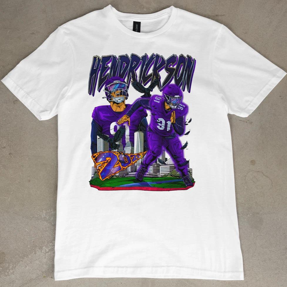 Trey Hendrickson Graphic Tee Shirt Football Jersey T-Shirt Baltimore Ravens NEW 3XL