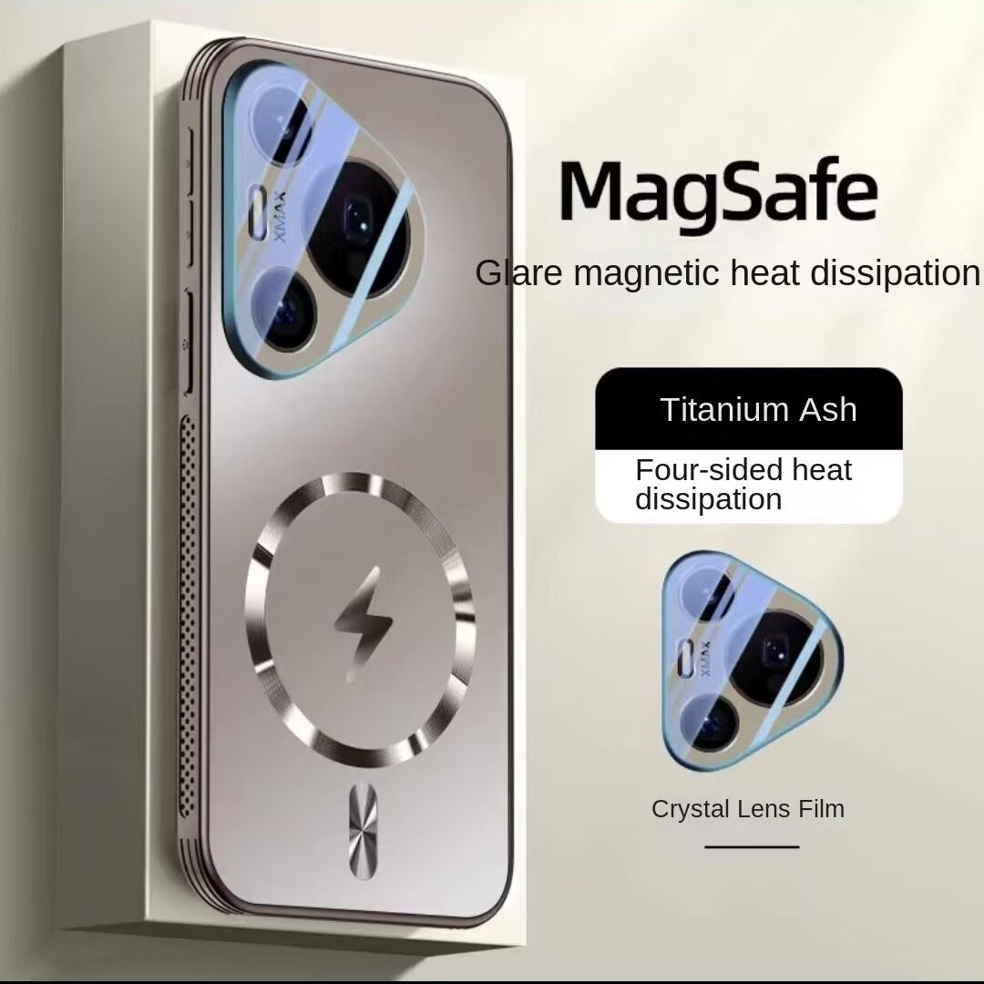 

Магнитный чехол с поглощением и рассеиванием тепла, матовая полная защита, противоударный, Huawei Pura70, P60, P50 Pro, Новый pura 70 золотой