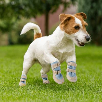 4pcs/set Fashion Warm Dog Cotton Shoes Waterproof Soft Bottom Winter Dog Boots Breathable Anti-dirt Dog Snowshoes for Puppy Dogs
