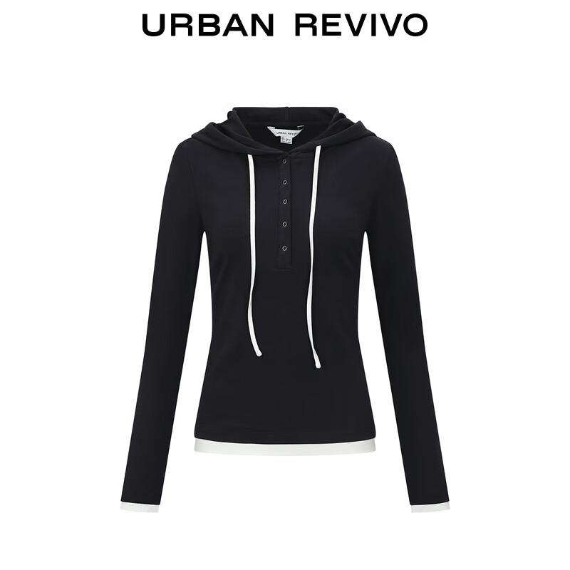 UR Women's Playful Color-block Hooded Long Sleeve Tee