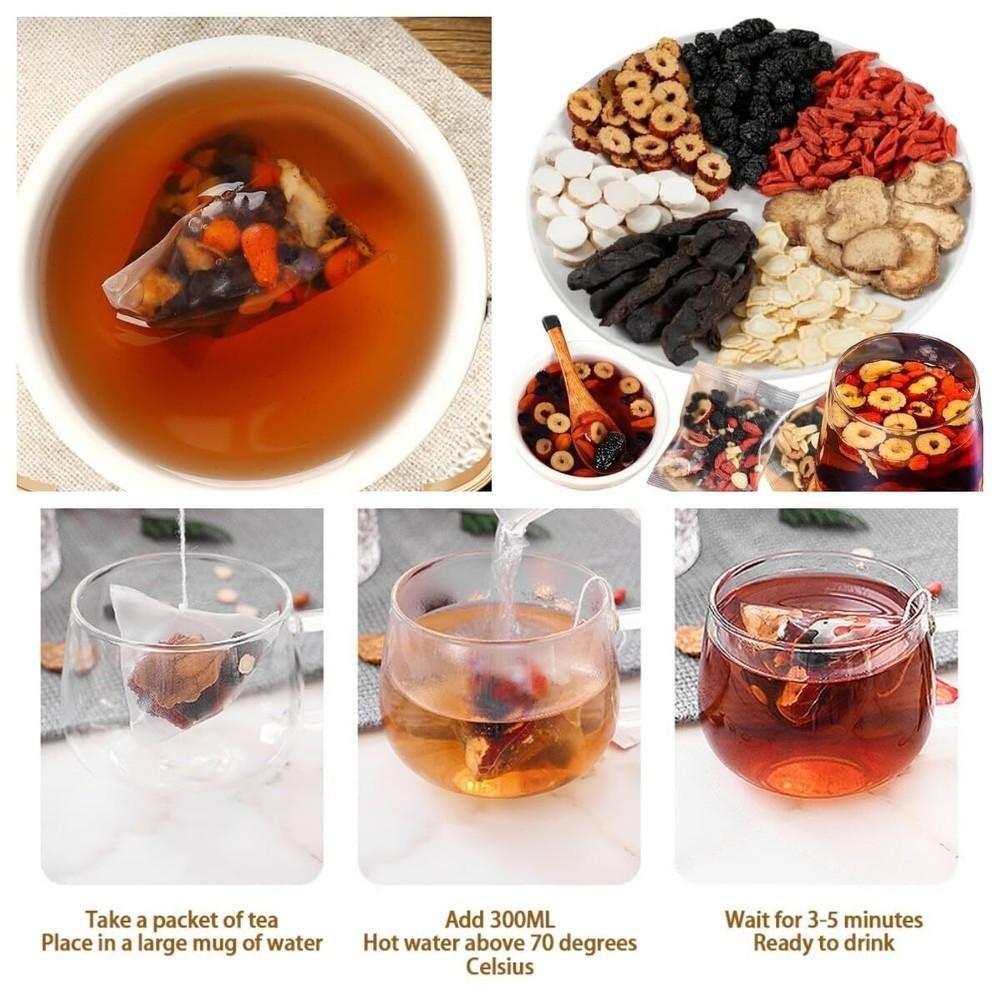 Ginseng Mulberry Medlar Tea Chinese Herbal Tea for Liver Kidney Health Support