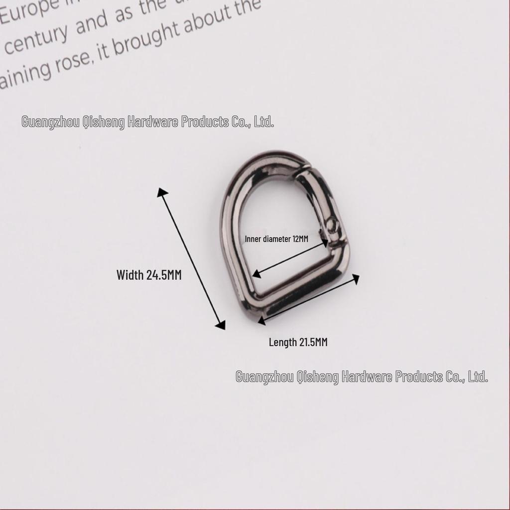 In-Stock: High-Grade D-Shaped Spring Ring Buckle for DIY Bag Handles & Straps