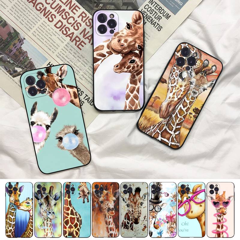 

Чехол для телефона с милым животным жирафом для Iphone 8 7 6 6s Plus X Se 2020 Xr Xs 14 11 12 13 Mini Pro Max мобильный чехол