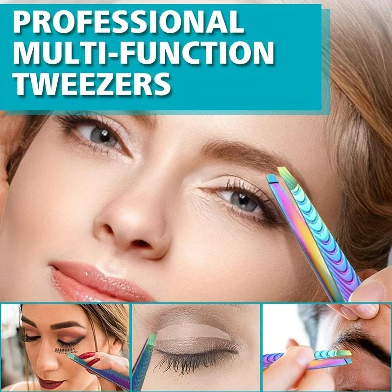 Xiaomi Stainless Steel Beard Tweezers Trimmer Gradient Color Light Beige & Hair Removal Tool for Face Makeup, Eyebrows Eyelashes Clip
