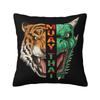 Modern Muay Thai Dragon And Tiger Cushion Cover for Sofa Velvet Thailand Boxing Martial Art Pillow Case Home Decorative