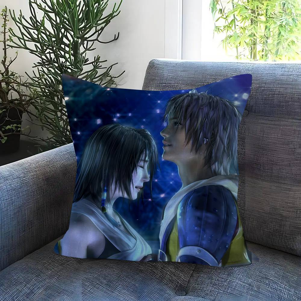 Game F-F-Final Fantasy 7 Double-Sided Printed Pillow Cover Short Plush Suitable Living Rooms Bedrooms Sofas Throw Cushion Cover