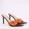 YX Women's 2026 Summer Transparent High Heel Slides - Stiletto Pointed Open Toe with Single Strap