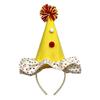 Cheerful Mini Party Clown Hat Headband with Wide Frame for Finishing Party Costumes without a Full-Size Hat Accessory