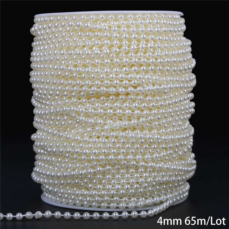 Multi-Size ABS Imitation Pearl Beads Chain Trim for DIY Wedding Dress Costume Applique Craft Accessories