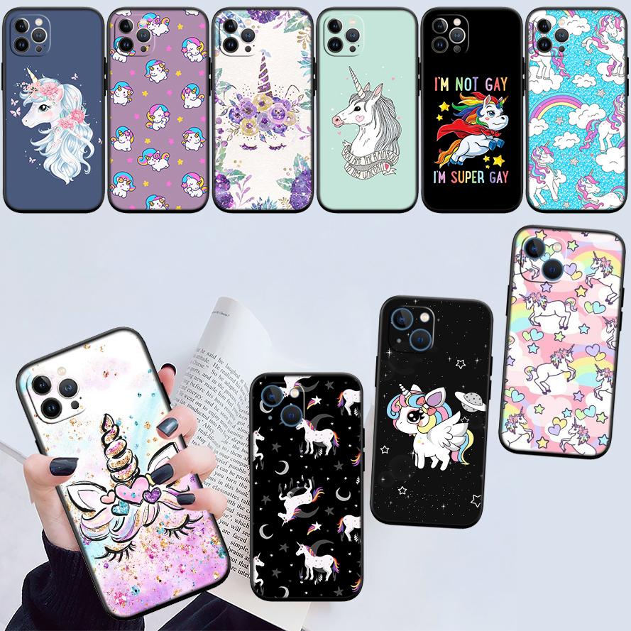 RE17 Cartoon Unicorn Phone Case for Samsung Galaxy S20 S21 S22 Ultra FE + Plus A21S A22 A24 A25 A26 A30 A30S A31