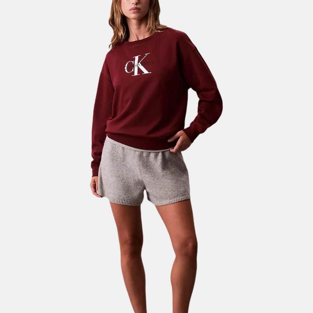 Calvin Klein Casual Loose Fit Round Neck Soft Drop Shoulder Long Sleeve Sweatshirt Women Tops 47B234G-WCV