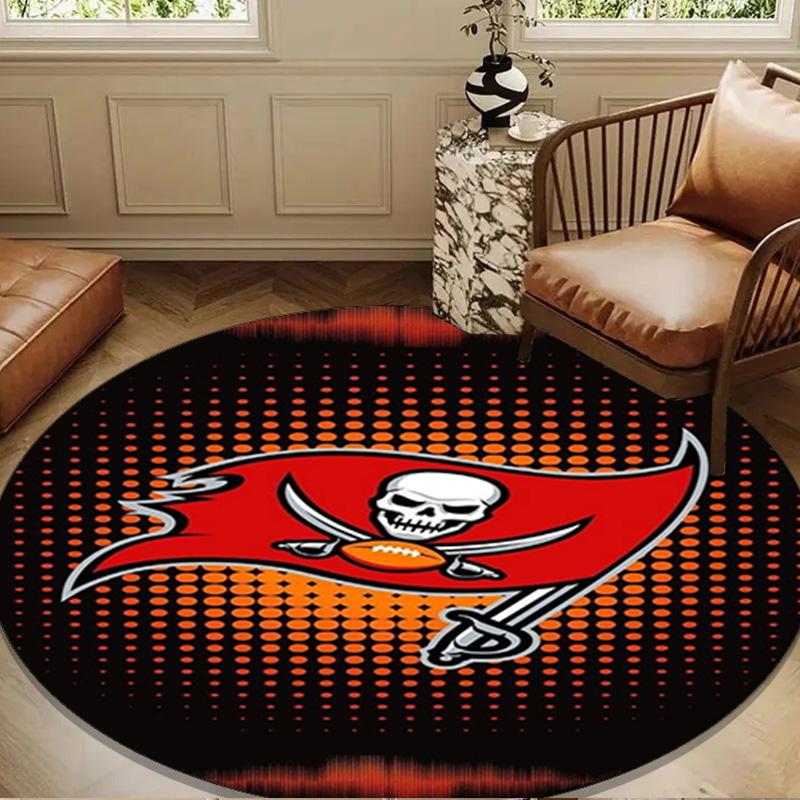 Tampa Bay Buccaneers Logo Round Mat, Anti-slip Circle Carpet Chair Rug For livingroom,Bedroom, Doormat Home Decor Gift Christmas Gifts