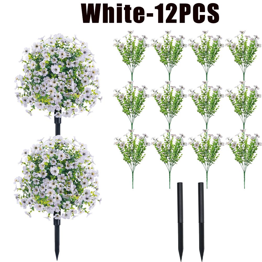 Fake Flowers Outdoor UV Resistant Faux Plants For Outside Yard Wedding Indoor Home Kitchen Farmhouse Decor Artificial Plants