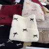 Cute Cat Ears Knitted Hat Women's Autumn and Winter Bow Sweet Warm Versatile Ear Protector Thin Wool Hat