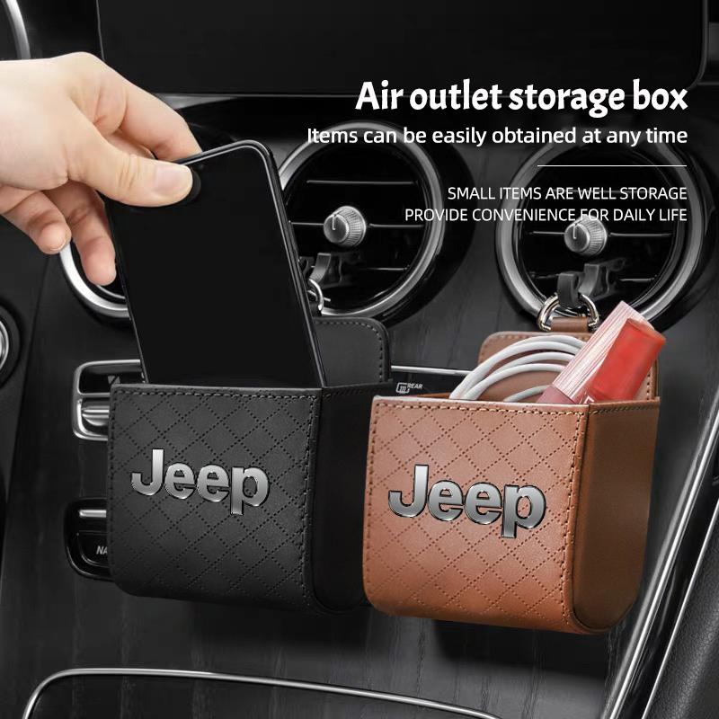 1Pcs Car Storage Bag Car Air Outlet Debris Organizer For Jeep Grand Cherokee Wrangler JK Gladiator Compass Renegade Patriot ALM1