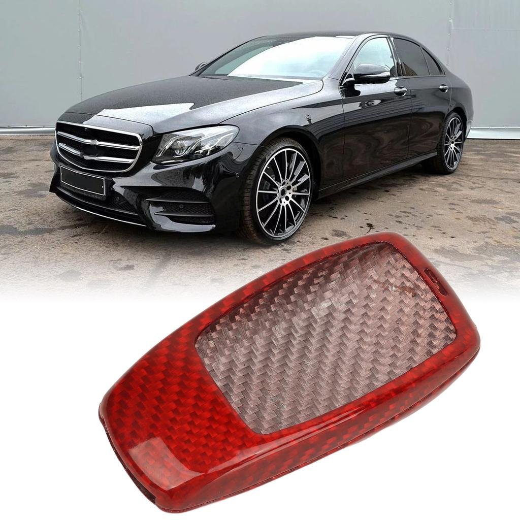 Key Fob Cover Carbon   Comfortable Touch Fade Proof Replacement for   E‑class S‑class