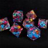 Resin Dice Set Luminous Sand, Dragon and Dungeon Polyhedral Dice, Punk Style Role-Play RPG Explorer MTG Pioneer Game DND Dice Set