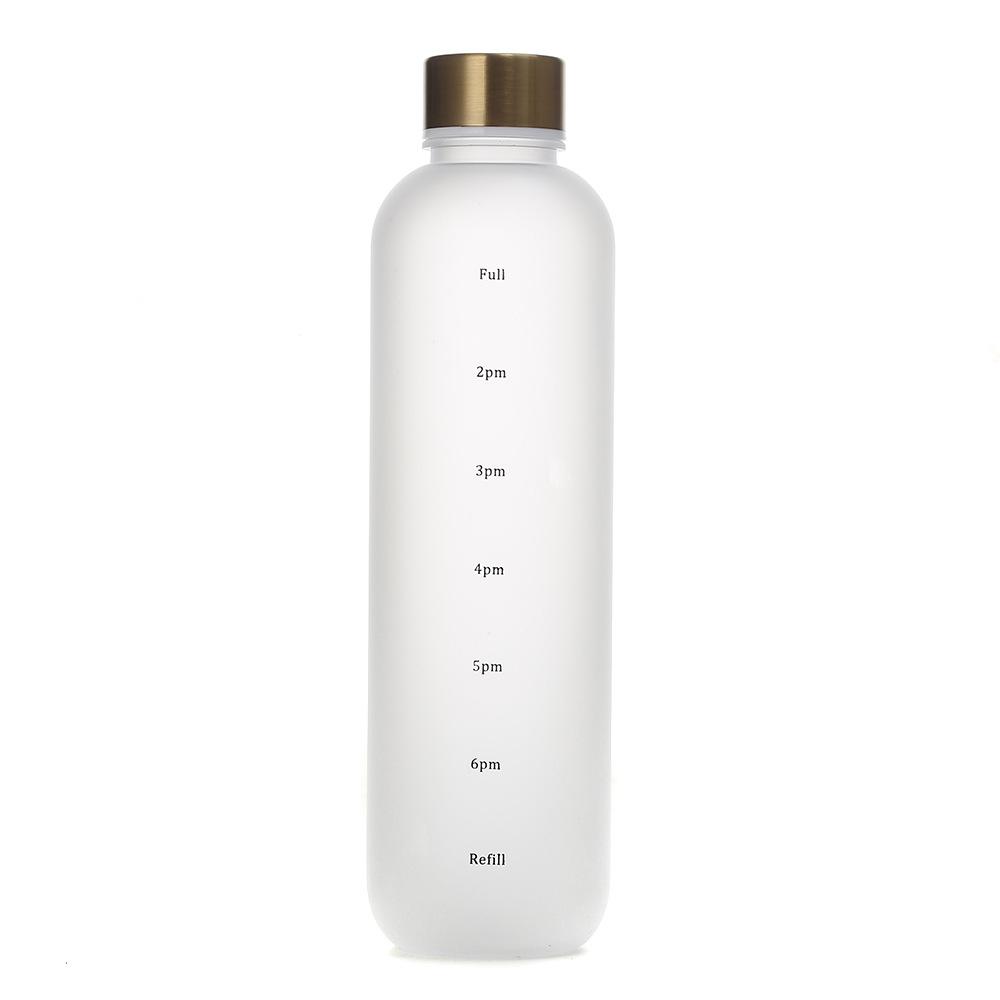 1Pc 1000ml Large Capacity Frosted Plastic Water Bottle Portable,BPA-Free, Durable,Fitness,Sports,Outdoors,Travel Essential