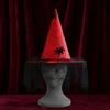 Creative Halloween Night Headgear Witch Hat, with Lace Mesh And Simulated Spiders, Gothic Decorative Spider Web Hat Style Costume Accessory,