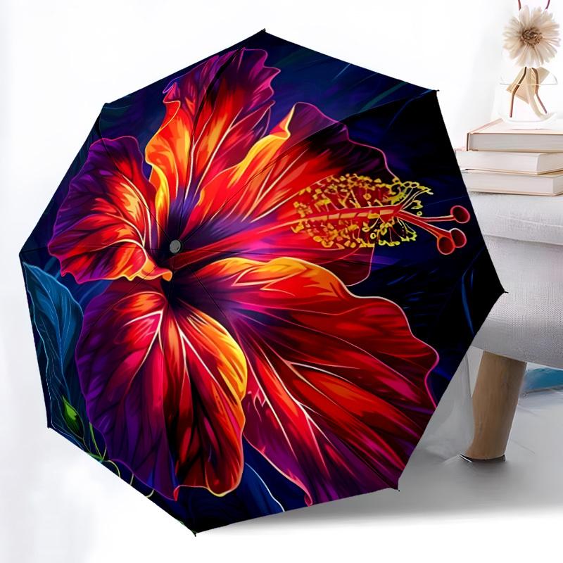 1pc Floral Bloom Automatic Open/Close Umbrella Compact Folding Umbrella, All-Season Portable Umbrella for Women/Men F1124064