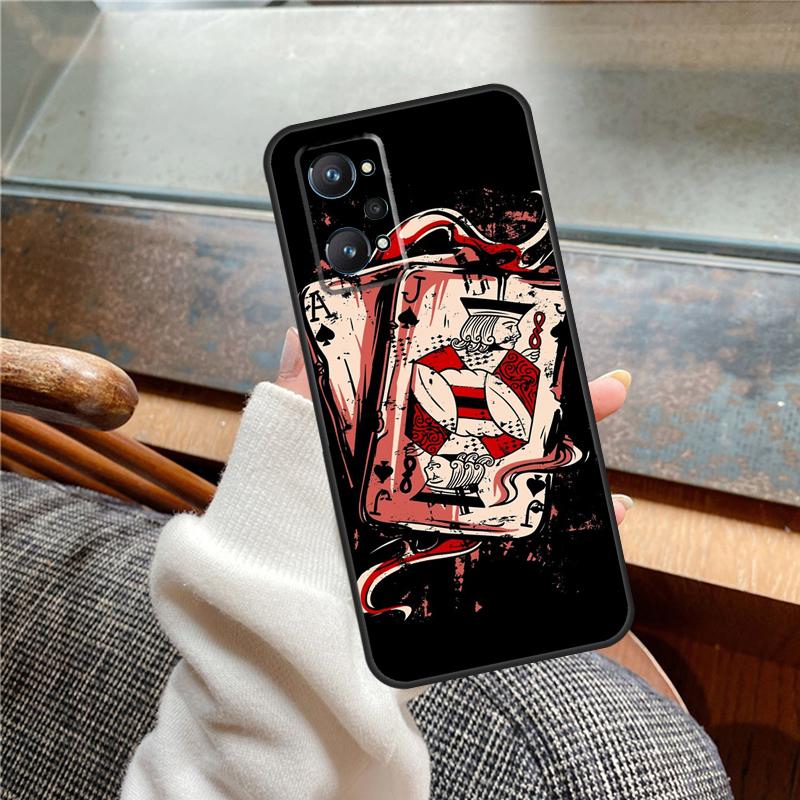 Ace of Spades Poker Case For Realme 11 12 13 14 Pro Plus C53 C55 C51 C25 C63 C61 C65 C67 C71 C75 GT6 GT7 15 Pro
