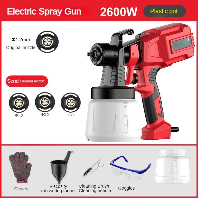 2600W Cordless Electric Spray Gun Household Small Rechargeable Paint Sprayer High Power Spray Painting Power Tool
