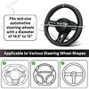 XCBYT Steering Wheel Cover - Black Leather Steering Wheel Wrap Great Grip With 3D Honeycomb Quick And Effortless Tallation Non-Slip Silicone Inner