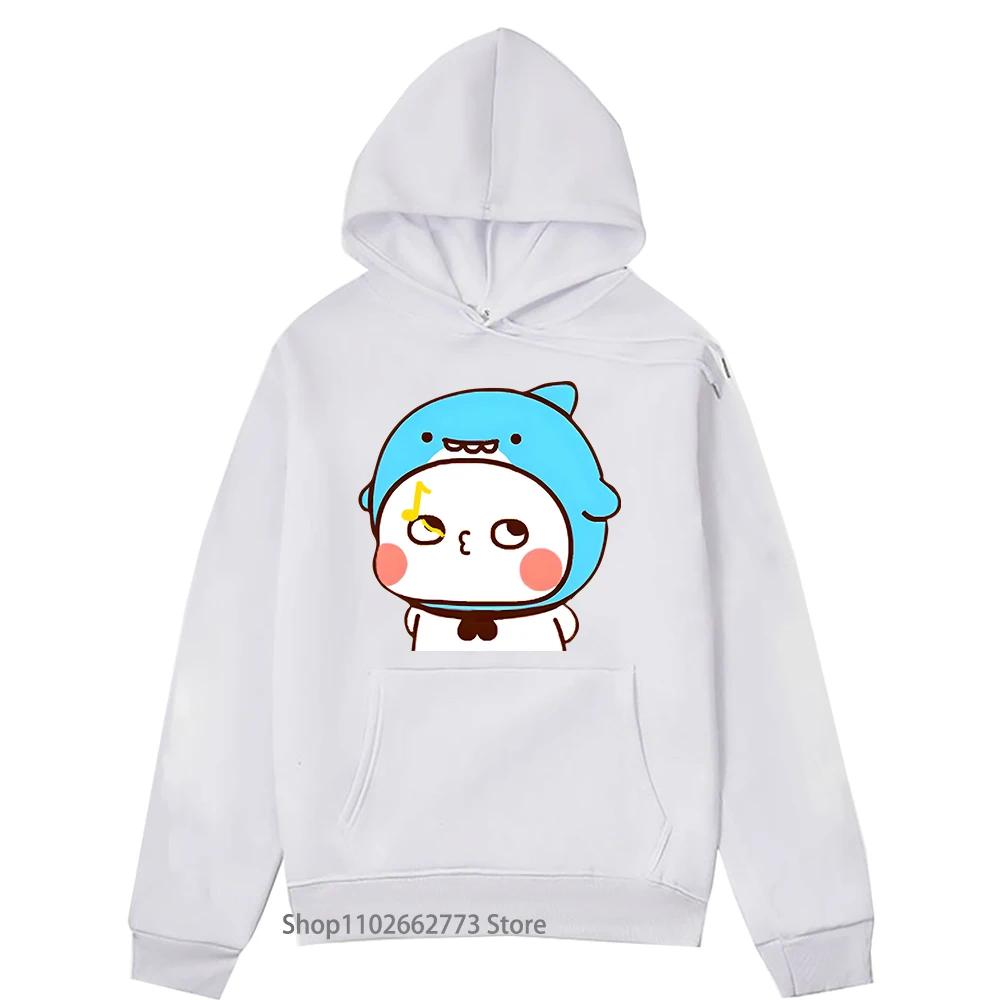 Cute Shark Bubu Is Whistling Sweatshirts Panda Bear Graphic Clothes Women Men Kawaii Cute Pullover Spring Sudadera