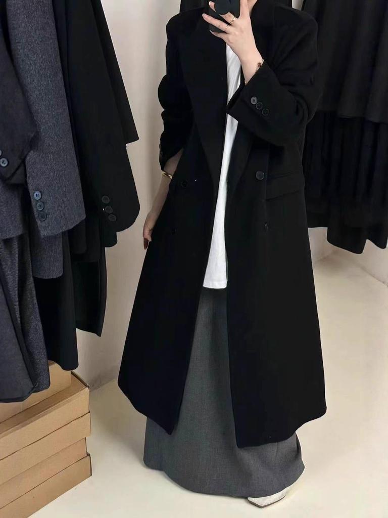 2025 Autumn Hot Selling Double-Sided Wool Coat: Elegant Long Women's Jacket for Winter Commuting