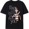 Dove è Wally T-shirt Divertente Horror Halloween Trovalo Prima Che Ti Trovi Design Nero con Strisce Rosse Bianche Casual Girocollo