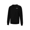 Li Ning Solid Color Loose Fit Drop Shoulder Pullover Long Sleeve Sweatshirt Unisex sweatshirt Black AWDUG77-1