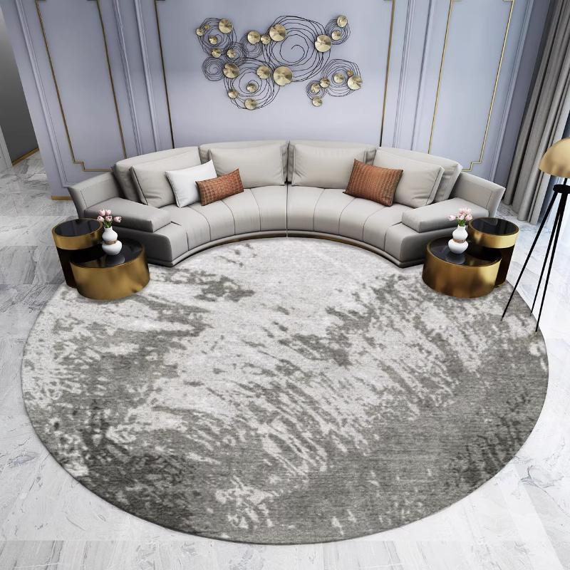 Modern Style Carpets for Living Room Light Luxury Bedroom Decor Round Carpet Thicken Plush Lounge Rug Fluffy Soft Floor Grey Mat