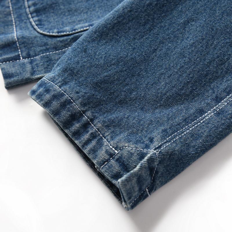 Yu Wenle Retro Washed Tang Suit Denim Jacket – Men's Casual Loose Fit
