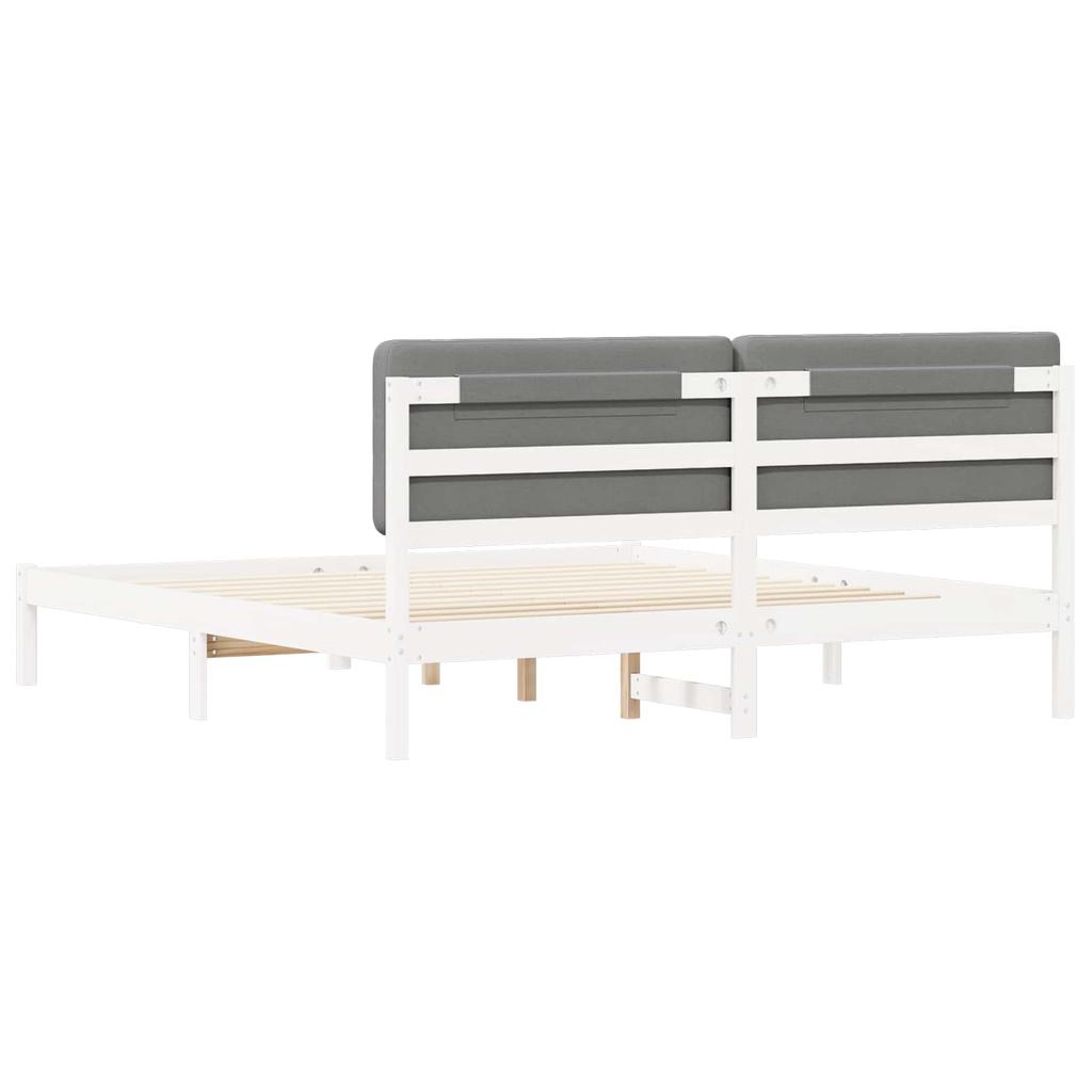 Bed Frame with Padded Headboard Light Grey 180 x 200 cm