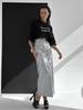 2023 Silver Reflective Midi Skirt - European/American Futuristic Autumn Fashion